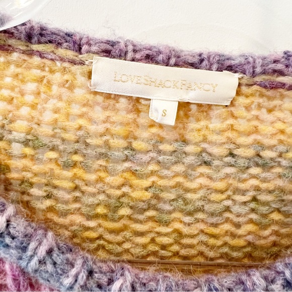 LoveShackFancy‎ Yumi Alpaca Wool Blend Sweater in Rainbow - Picture 8 of 10
